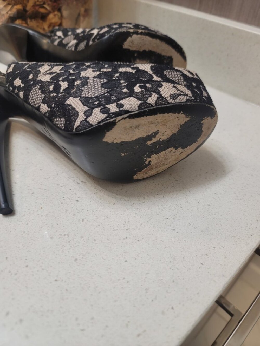 GIUSEPPE ZANOTTI Gold & Black Lace Slingback Heels Sz 40 EU/9.5 - Picture 7 of 10